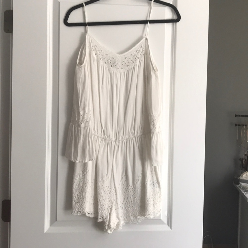 White off theshoulder American Eagle romper
